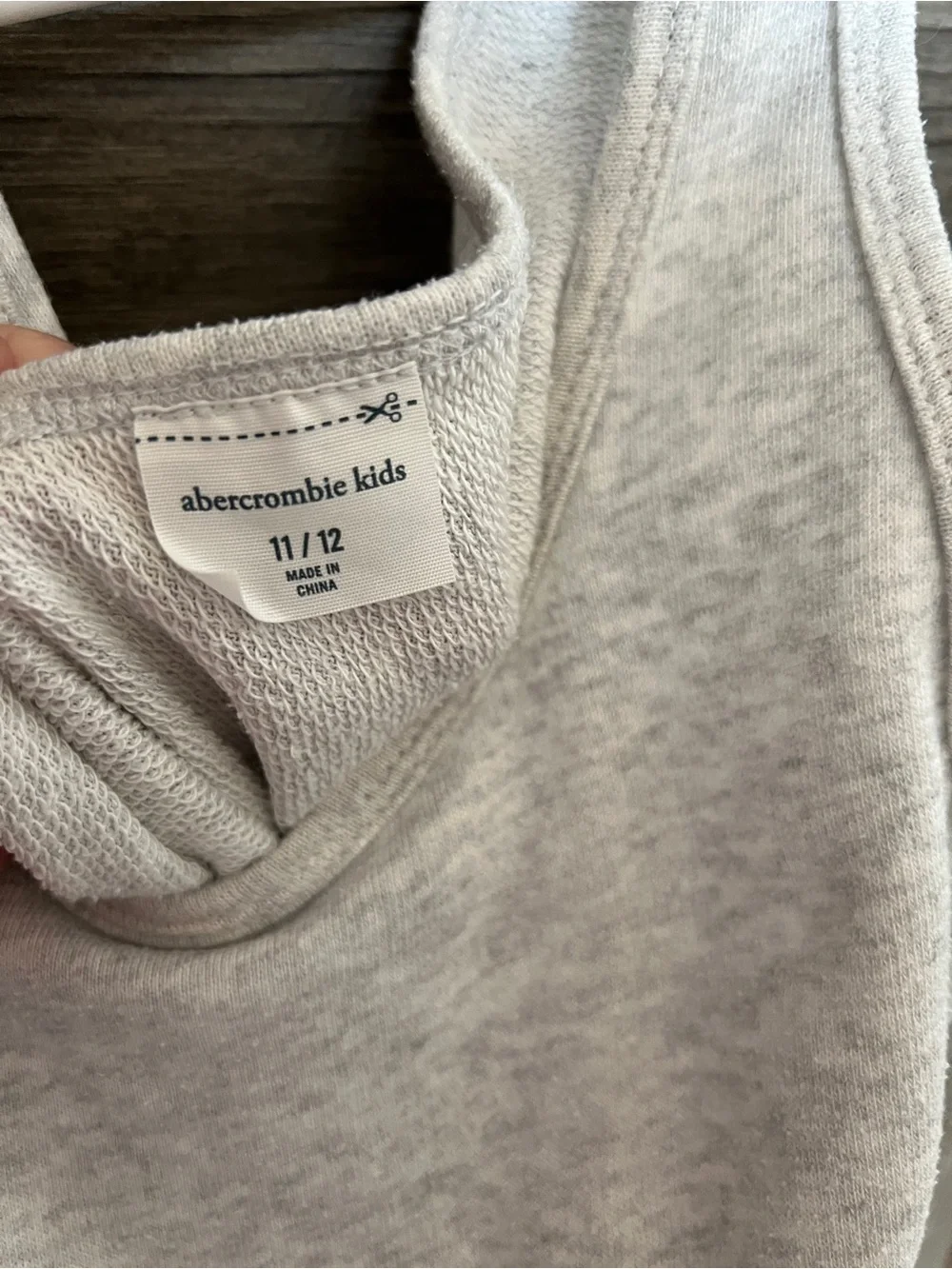 abercrombie kids Light Gray Tank Romper with Drawstring Waist